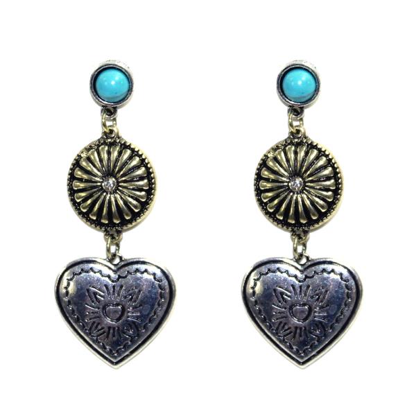 WESTERN STYLE HEART DANGLE EARRING