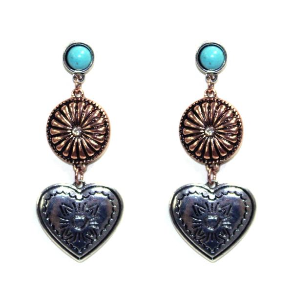 WESTERN STYLE HEART DANGLE EARRING