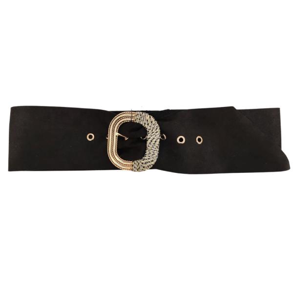 FAUX SUEDE RECTANGLE BUCKLE BELT