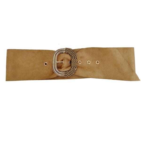 FAUX SUEDE RECTANGLE BUCKLE BELT