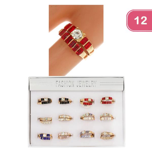 LAYERED RHINESTONE RING (12 UNITS)