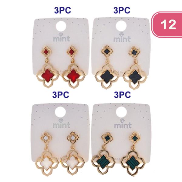 CLOVER DANGLE EARRINGS (12 UNITS)