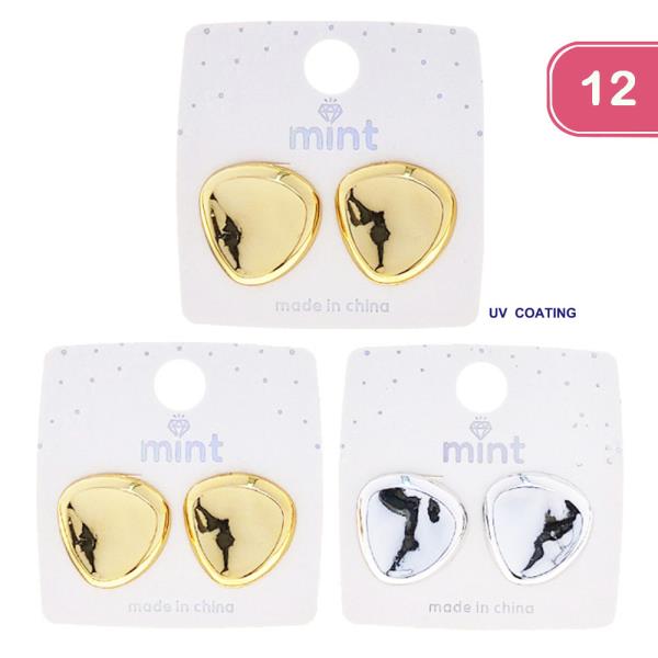 UV COATING STUD EARRINGS (12 UNITS)