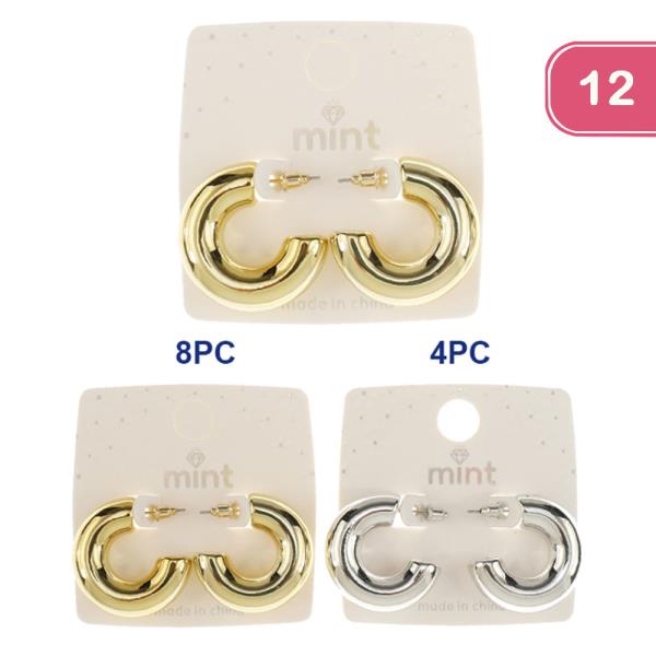 CHUNKY HOOP EARRINGS (12 UNITS)