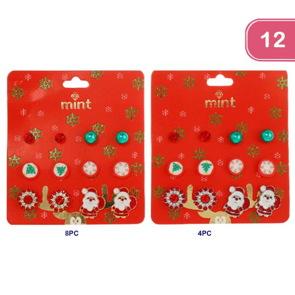 CHRISTMAS ASSORTED STUD EARRINGS (12 UNITS)