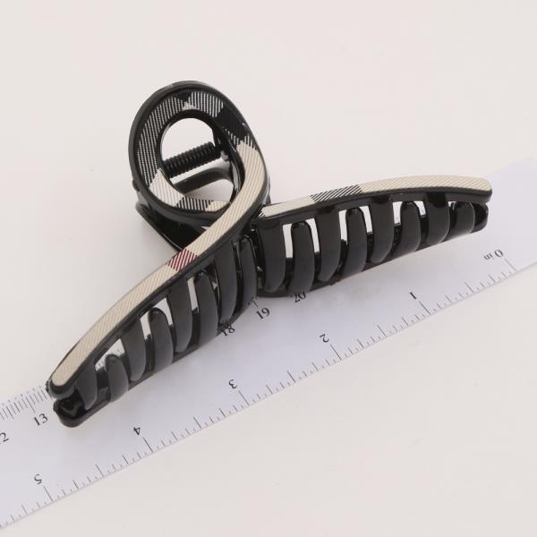 PLAID RIBBON HAIR CLAW JAW CLIP