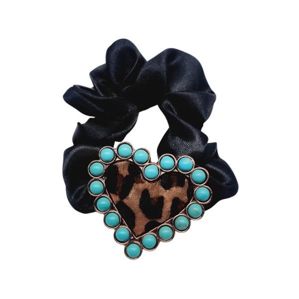 LEOPARD HEART WESTERN STYLE HAIR TIE