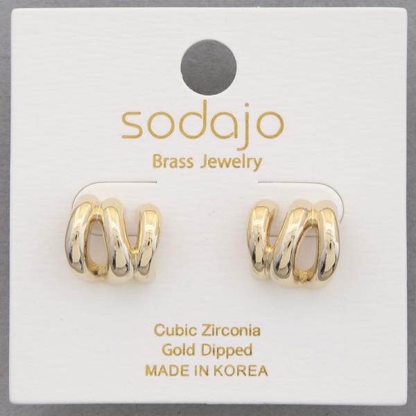 SODAJO METAL CUFF GOLD DIPPED EARRING