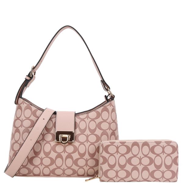 2IN1 PATTERN DESIGN SHOULDER BAG W WALLET SET