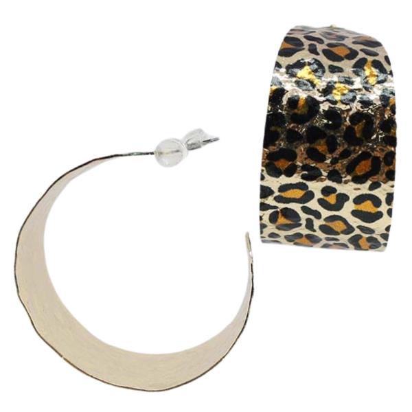 LEOPARD C HOOP EARRING