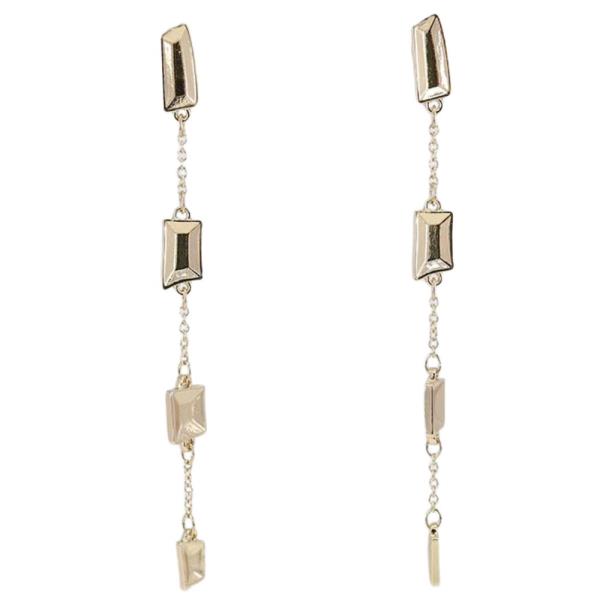 METAL RECTANGLE DROP EARRING