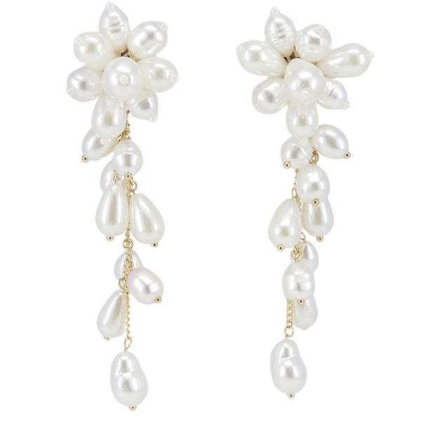 PEARL FLOWER DROP EARRING