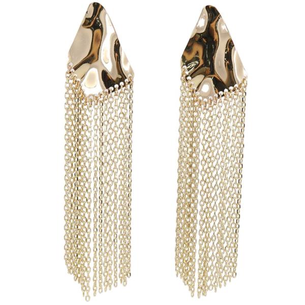 METAL CHAIN TASSEL EARRING