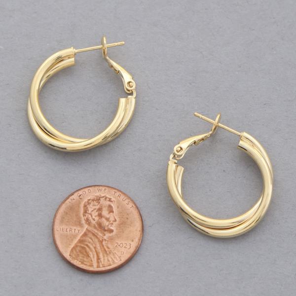 14K GOLD DIPPED DOUBLE HOOP EARRING