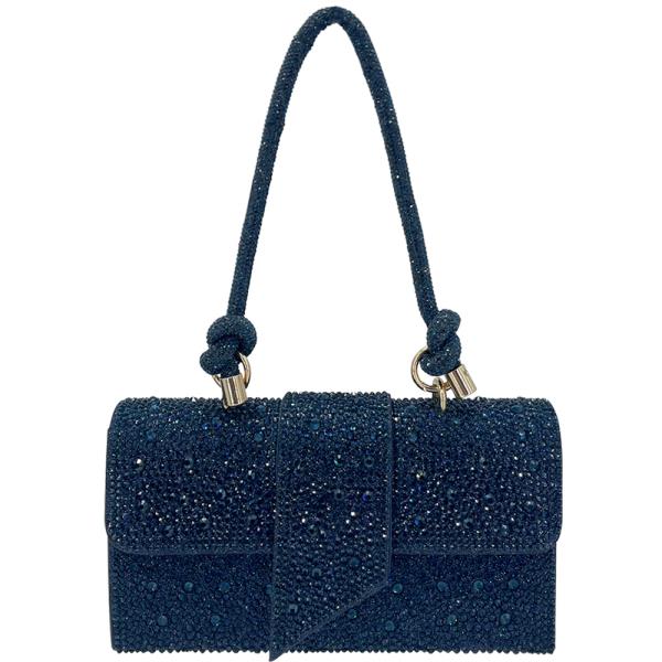 ALL OVER RHINESTONE FLAP SHOULDER BAG