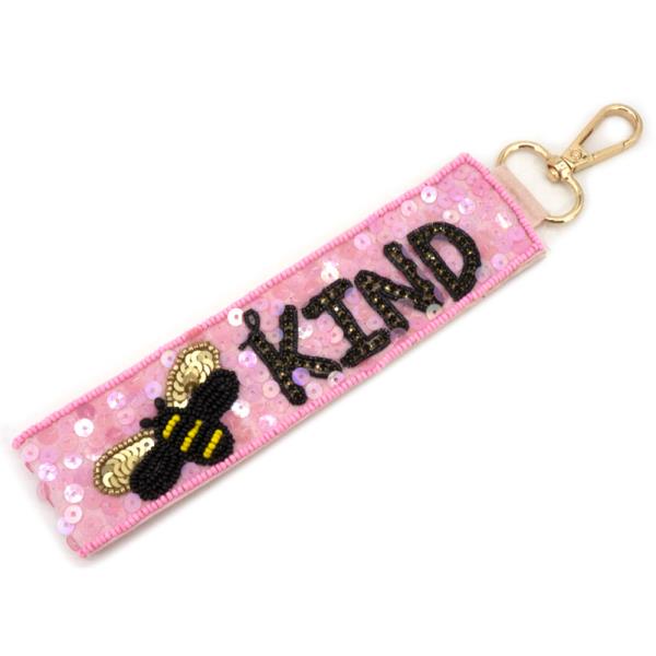 SEQUIN BEE KINE KEYCHAIN