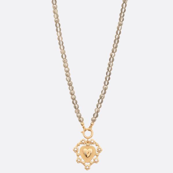 HEART PENDANT BEADED NECKLACE