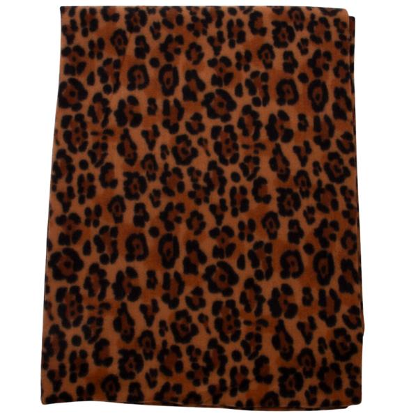 LEOPARD ANIMAL PRINT FRINGE OBLONG SCARF