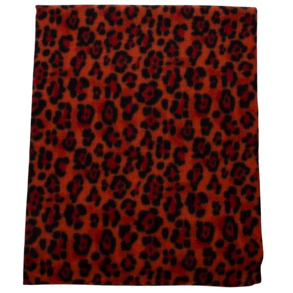 LEOPARD ANIMAL PRINT FRINGE OBLONG SCARF