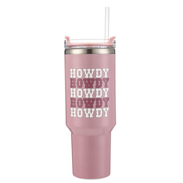 HOWDY 40 OZ TUMBLER WITH STRAW