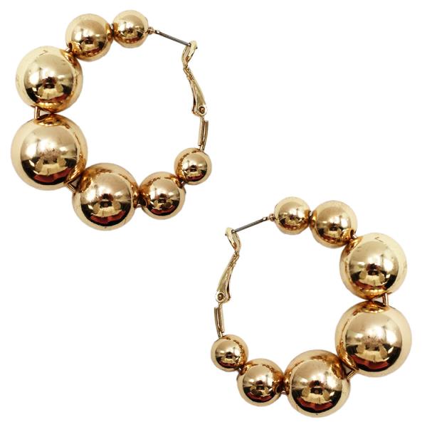 METAL BALL HOOP EARRING