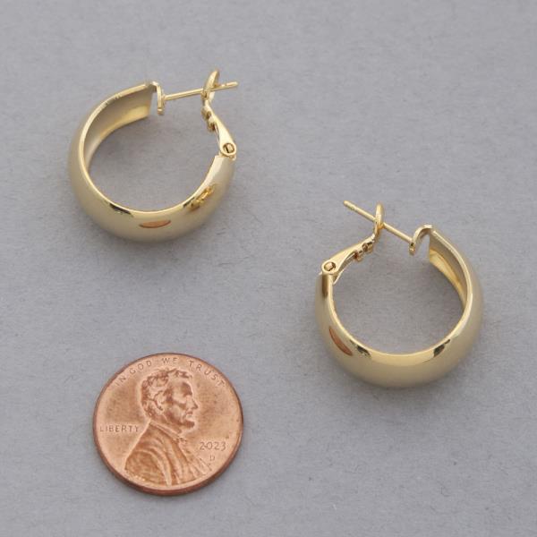 14K GOLD DIPPED WIDE HOOP EARRING