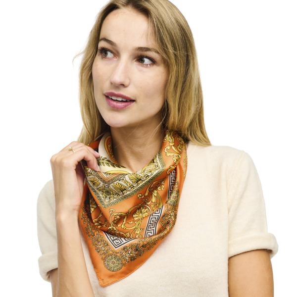 MULTI PATTERN SILKY SQUARE NECK SCARF