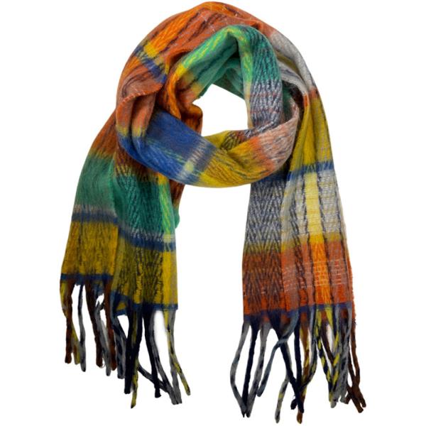 COLORFUL PLAID PATTERN OBLONG SCARF