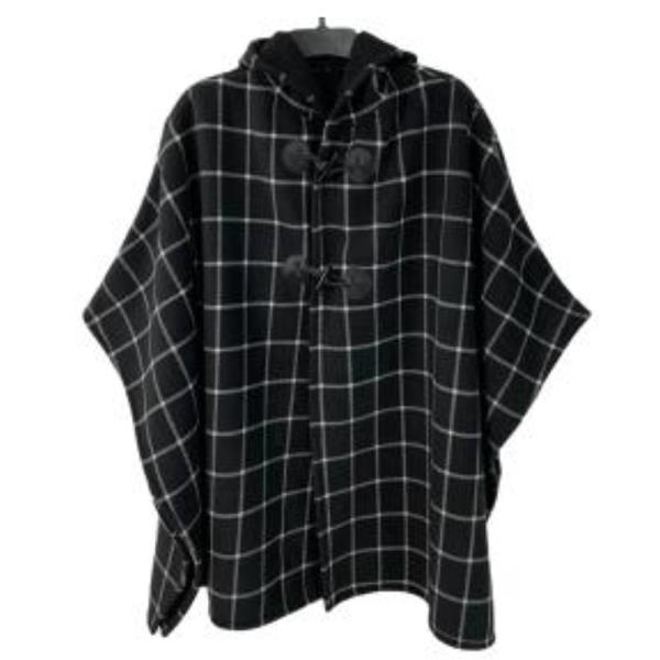 CHECKERED PATTERN PONCHO