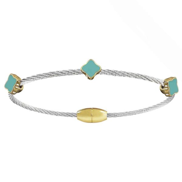 CLOVER MAGNETIC BANGLE BRACELET