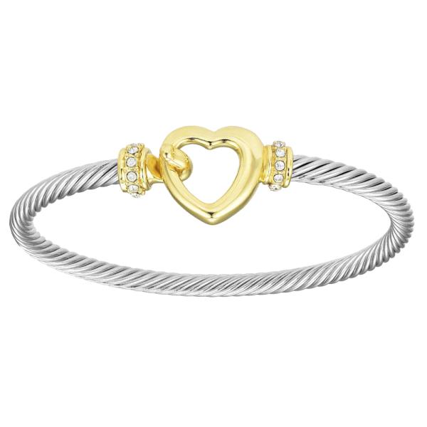 HEART METAL BANGLE BRACELET