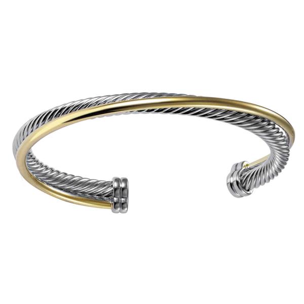 TWO TONE METAL CUFF BRACELET