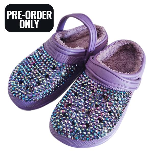 AB RHINESTONE STUDDED COZY LINED SOFT BOAT SHOE SLIPPERS