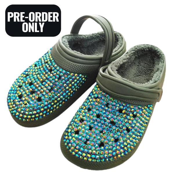 AB RHINESTONE STUDDED COZY LINED SOFT BOAT SHOE SLIPPERS