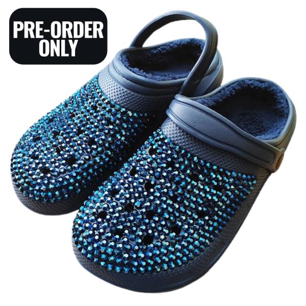 AB RHINESTONE STUDDED COZY LINED SOFT BOAT SHOE SLIPPERS