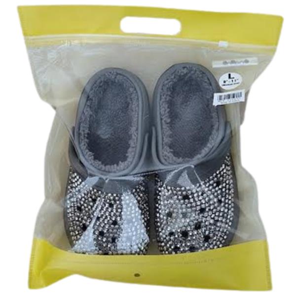 AB RHINESTONE STUDDED COZY LINED SOFT BOAT SHOE SLIPPERS