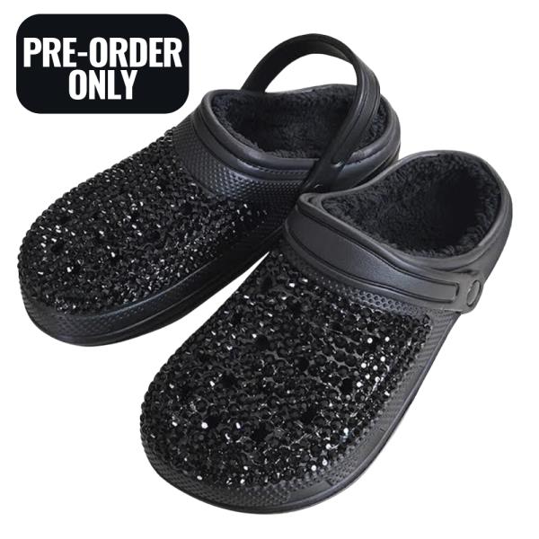 AB RHINESTONE STUDDED COZY LINED SOFT BOAT SHOE SLIPPERS