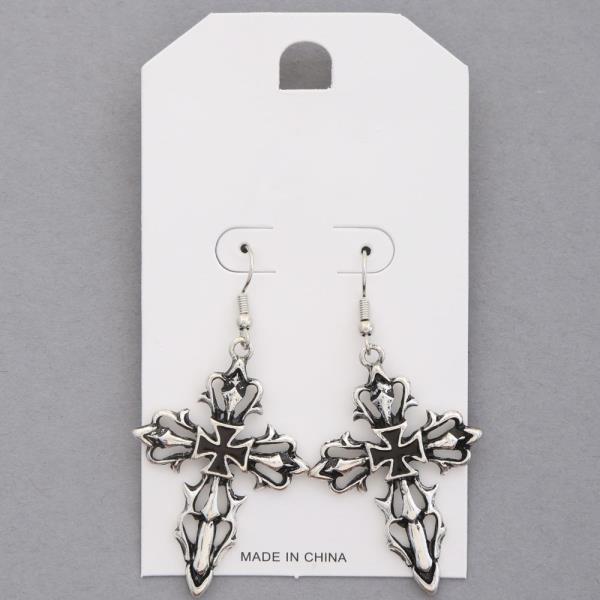 CROSS METAL DANGLE EARRING