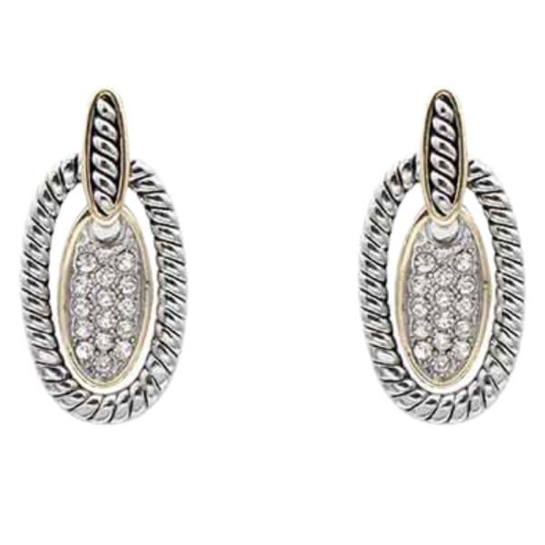 2-TONES WITH RHINESTONE EARRINGS