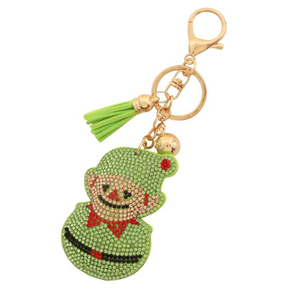 CHRISTMAS ELF RHINESTONE KEYCHAIN