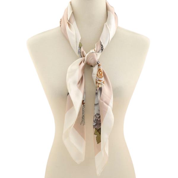 FLOWER SILKY NECK BANDANA SCARF