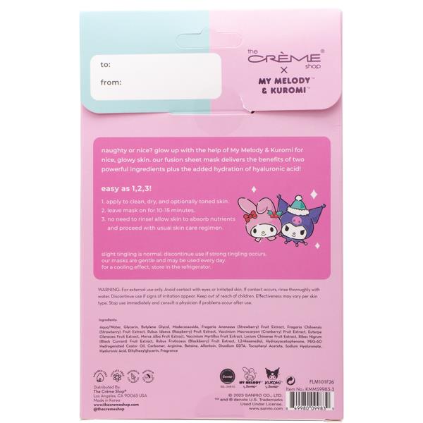 THE CREME SHOP X MY MELODY AND KUROMI NAUGHTY NICE FUSION ESSENCE SHEET MASK (3 UNITS)