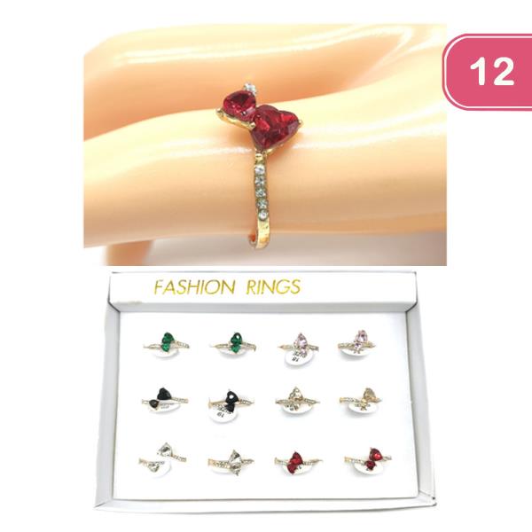 HEART STONE RING (12 UNITS)