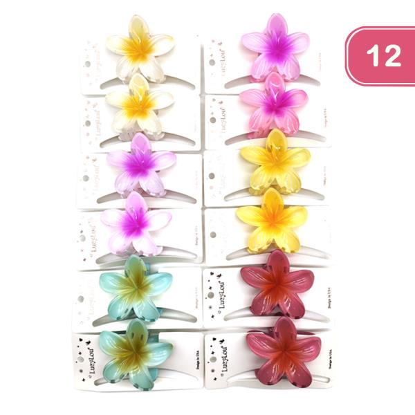 HAWAII FLOWER  HAIR CLIPS (12 UNITS)