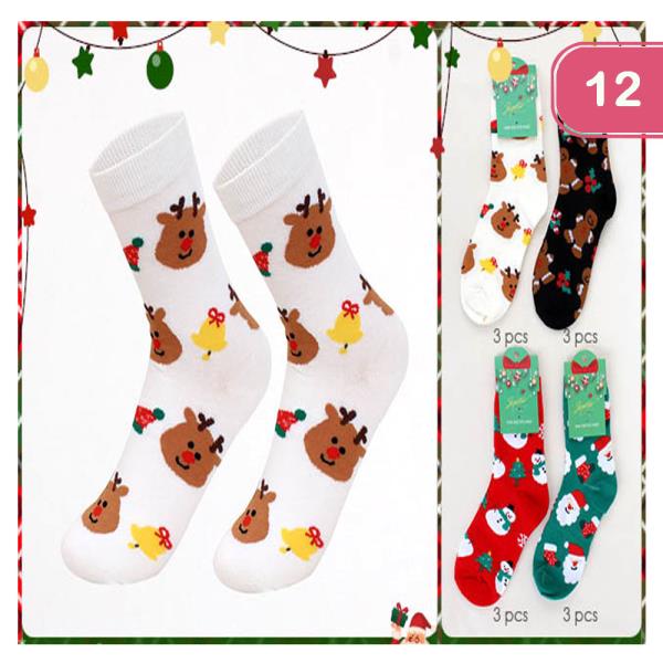 CHRISTMAS SOCKS (12 UNITS)