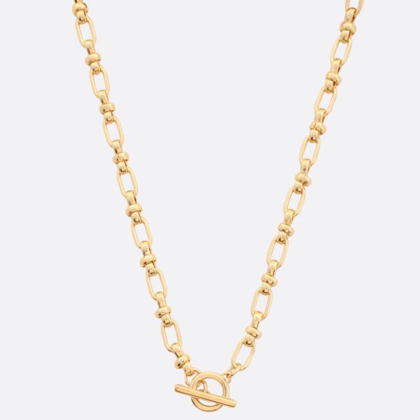 SODAJO OVAL LINK TOGGLE CLASP GOLD DIPPED NECKLACE