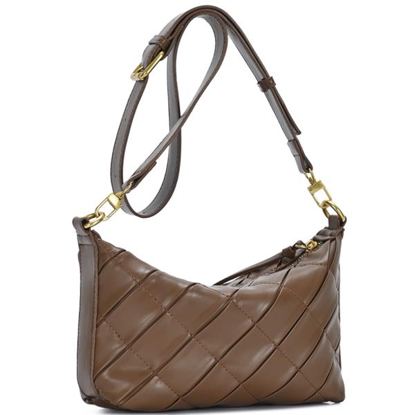 STYLISH QUILTED ZIPPER SHOULDER CROSSBODY BAG