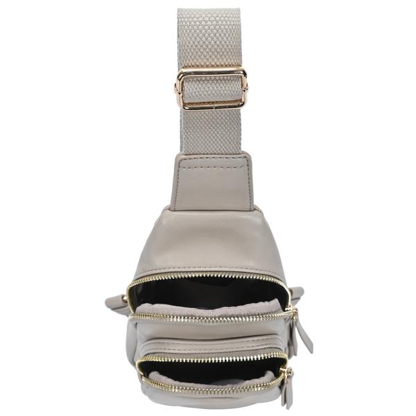 SMOOTH ZIPPER SLING CROSSBODY BAG