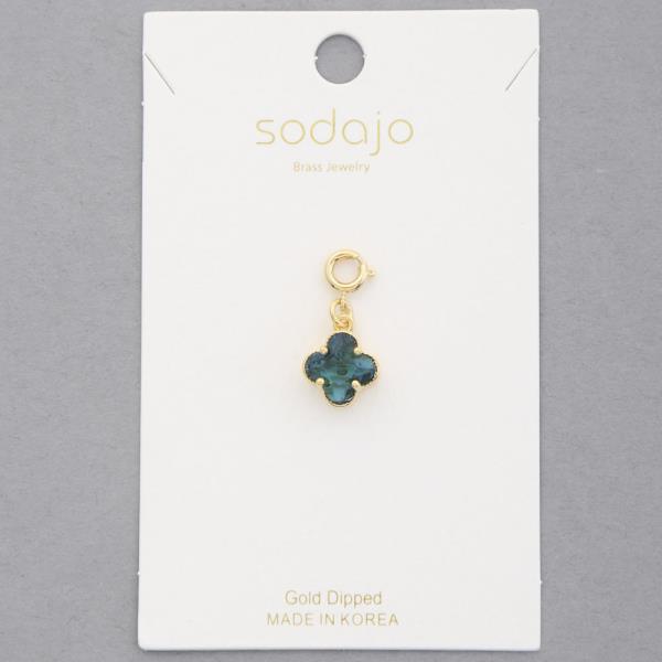 SODAJO CLOVER GOLD DIPPED NECKLACE CHARM