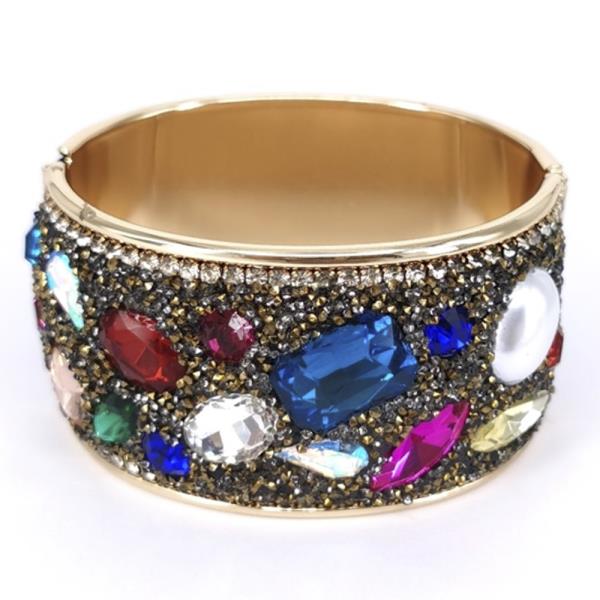 MULTI COLOR MIX RHINESTONE BANGLE BRACELET